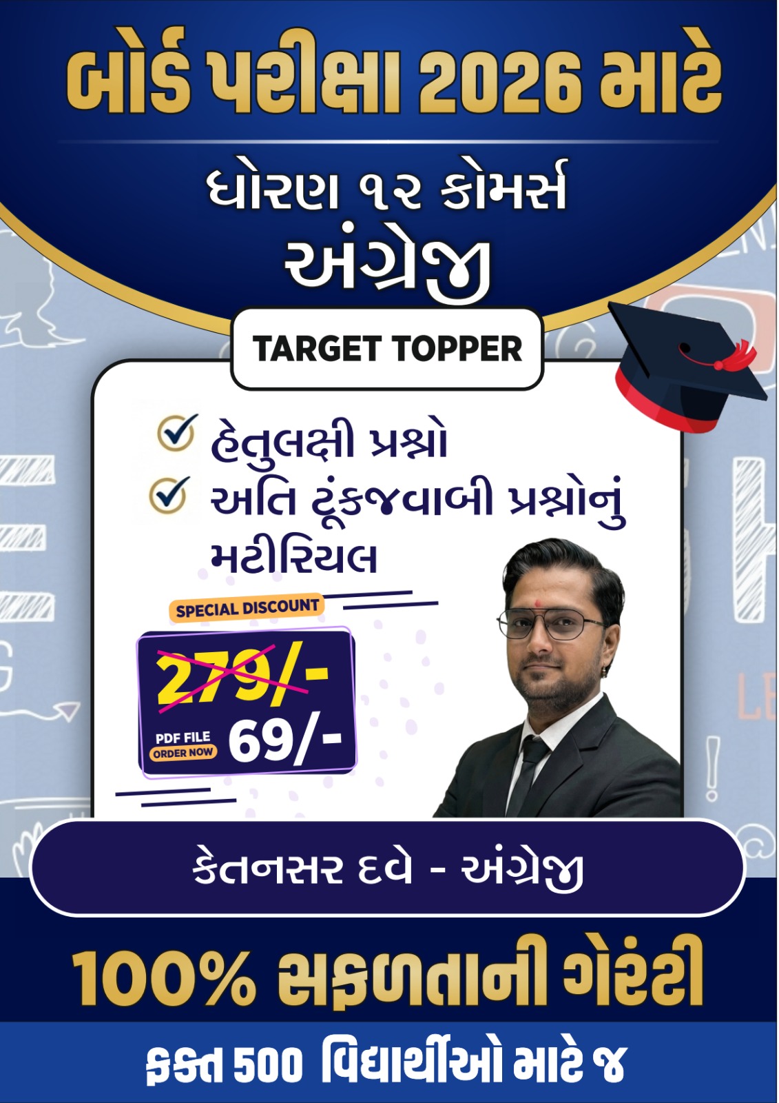 STD 12 English IMP Objective Soft Book Board Exam 2026